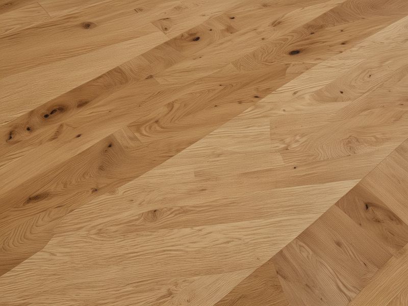 Beautiful finished hardwood floor installation showing premium oak planks with natural grain patterns and professional finish