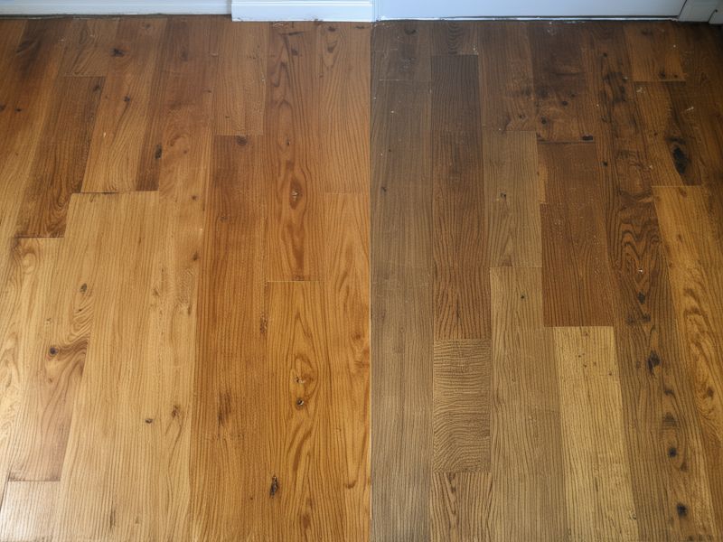 Premium hardwood floor installation in modern Mobile home showing beautiful oak planks with natural grain patterns and professional finish