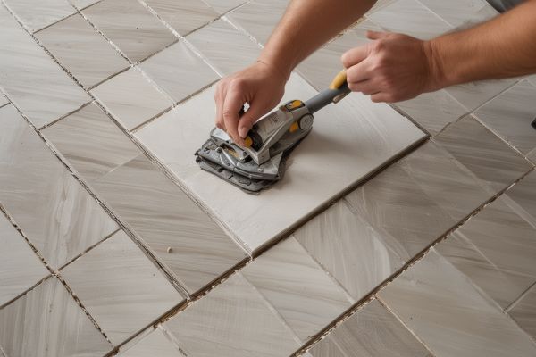 Custom tile flooring design showing intricate patterns, borders, and medallion work in luxury home interior